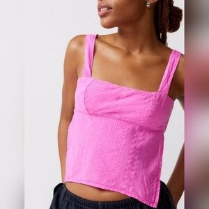 🩷 Urban Outfitters Women's Pink Ecote Jana Crop-top Size Medium